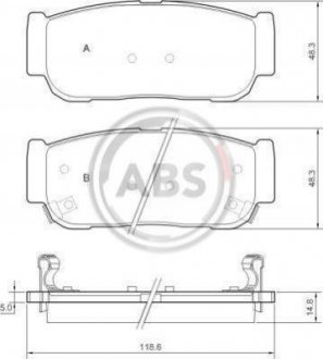 Купити ГАЛЬМІВНІ КОЛОДКИ ДИСКОВІ KIA Sorento A.B.S. 37567 (фото1) підбір по VIN коду, ціна 831 грн.