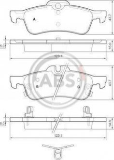 Купити ГАЛЬМІВНІ КОЛОДКИ ДИСКОВІ Toyota Yaris A.B.S. 37579 (фото1) підбір по VIN коду, ціна 740 грн.