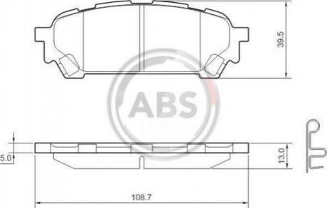 Купить Тормозные колодки дисковые Subaru Impreza, Forester A.B.S. 37611 (фото1) подбор по VIN коду, цена 517 грн.