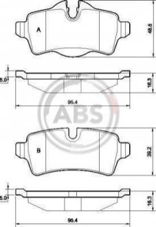 Купити ГАЛЬМІВНІ КОЛОДКИ ДИСКОВІ Mini Cooper, Clubman A.B.S. 37629 (фото1) підбір по VIN коду, ціна 778 грн.