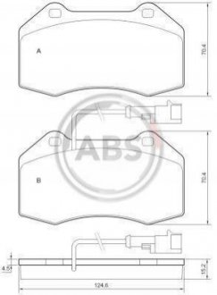 ГАЛЬМІВНІ КОЛОДКИ ДИСКОВІ Alfa Romeo Mito, Fiat Grande Punto A.B.S. 37688