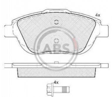 ГАЛЬМІВНІ КОЛОДКИ ДИСКОВІ Citroen C3, DS3, Peugeot 2008, Citroen C4 A.B.S. 37751