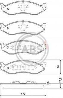 ГАЛЬМІВНІ КОЛОДКИ ДИСКОВІ Jeep Cherokee, Grand Cherokee, Wrangler A.B.S. 38477