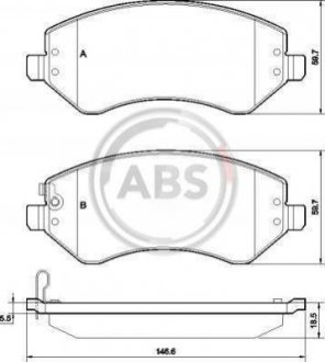 Купити ГАЛЬМІВНІ КОЛОДКИ ДИСКОВІ Jeep Cherokee A.B.S. 38856 (фото1) підбір по VIN коду, ціна 824 грн.