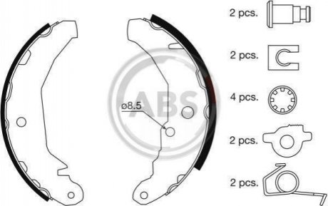 Тормозные колодки барабанные Ford Fiesta A.B.S. 8804