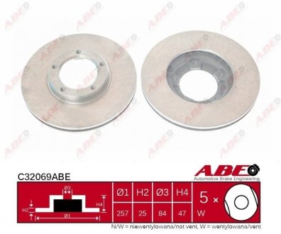 Купить Тормозной диск Toyota Hilux ABE c32069ABE (фото1) подбор по VIN коду, цена 1147 грн.