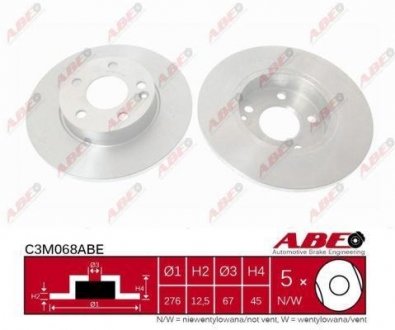 Гальмівний диск Mercedes W169, W245 ABE c3M068ABE