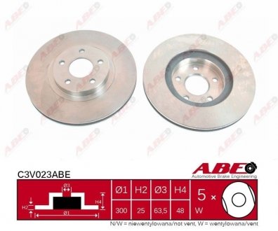 Тормозной диск Volvo C70, S40, V50, Ford Focus, Volvo V40, Ford Connect, Transit, Kuga ABE c3V023ABE