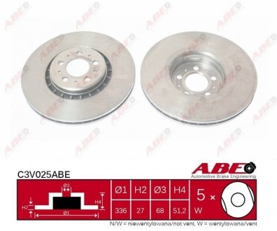 Купить Тормозной диск Volvo XC90 ABE c3V025ABE (фото1) подбор по VIN коду, цена 2412 грн.