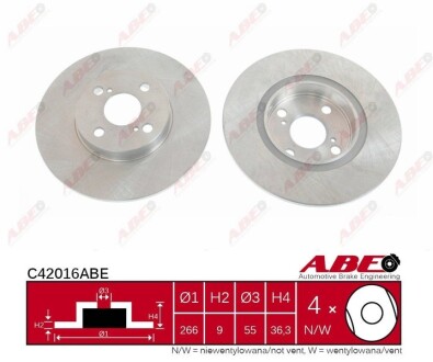 Гальмівний диск ABE c42016ABE