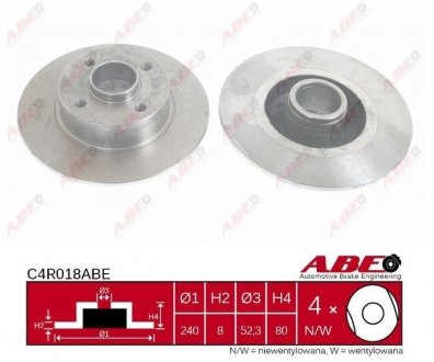 Тормозной диск ABE c4R018ABE