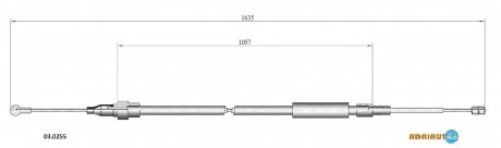 AUDI Трос ручного тормоза TT 98- 1610/1055 Audi TT ADRIAUTO 03.0255