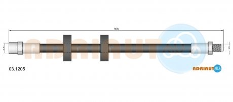 VW Шланг гальмівний передній. 100/200 -90 Audi 100 ADRIAUTO 03.1205