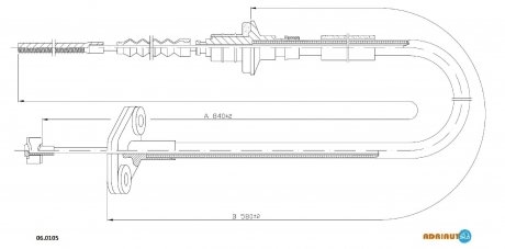 CHEVROLET трос сцепления 845/580 мм MATIZ 0,8 05- ADRIAUTO 06.0105
