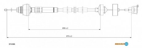 Трос зчеплення CIROEN/PEUGEOT Berlingo/Partner all gear BE4R "1,6-1,9D "07>> Citroen Berlingo, Peugeot Partner ADRIAUTO 07.0181