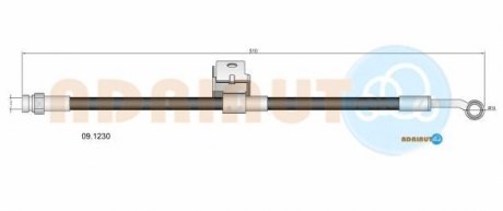 Шланг тормозов. задн. лев. HYUNDAI ACCENT -10 KIA Rio, Hyundai Accent ADRIAUTO 09.1230