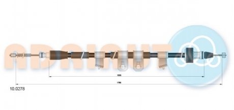 Трос ручного тормоза ADRIAUTO 10.0278
