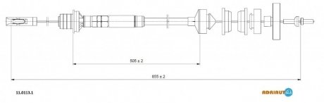 FIAT Трос сцепления Evasion/Jumpy 2,0TB-1,9TDS 95- Peugeot 806, Citroen Jumpy, Fiat Scudo, Peugeot Expert ADRIAUTO 11.0113.1