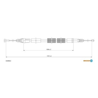 Трос ручного тормоза Fiat Scudo, Peugeot Expert, Citroen Jumpy ADRIAUTO 11.0216.2