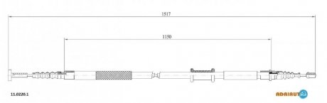 FIAT Трос ручного гальма задн. лев. ADRIAUTO 11.0220.1