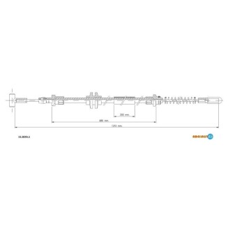 FIAT Трос ручного гальма. пров. IVECO Daily 01- ADRIAUTO 11.0255.1