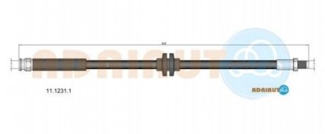 Купити FIAT Шланг гальм. пров. Opel Corsa D,Fiorino, Linea Opel Corsa, Fiat Punto, Grande Punto, Citroen Nemo, Alfa Romeo Mito, Peugeot Bipper, Fiat 500 ADRIAUTO 11.1231.1 (фото1) підбір по VIN коду, ціна 226 грн.