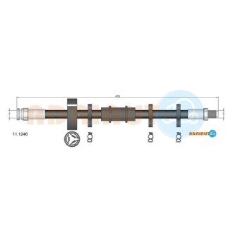 FIAT Шланг тормозной пер. Uno 83-92 ADRIAUTO 11.1246