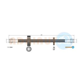 FIAT Шланг тормозной задний Bravo 1.8,2.0 95- Opel Corsa, Fiat Tipo, Lancia Delta, Fiat Punto, Alfa Romeo 145, 146 ADRIAUTO 11.1284