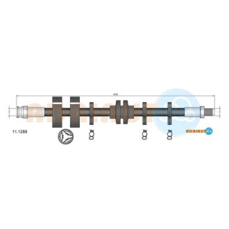 FIAT Шланг тормозной пер.Brava,Bravo -01 Fiat 500, Tipo, Lancia Delta, Fiat Panda ADRIAUTO 11.1289