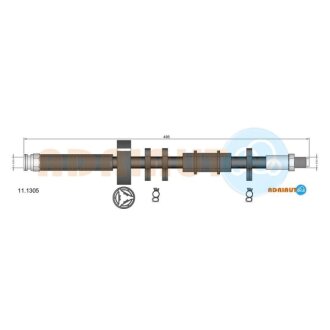 FIAT Шланг гальм. пров Ducato 94-Citroen Jumper Peugeot Boxer, Fiat Ducato, Citroen Jumper ADRIAUTO 11.1305