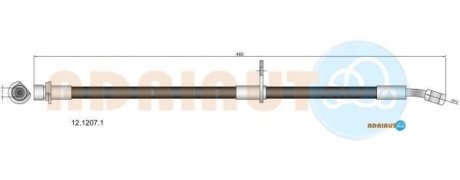 Шланг тормозов. задн. лев. HONDA ACCORD -08 ADRIAUTO 12.1207.1