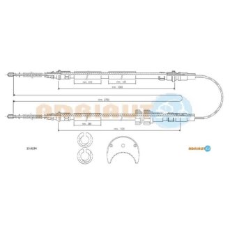 FORD Трос ручного тормоза Fiesta 86- ADRIAUTO 13.0234