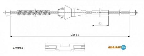 Купити Трос ручного гальма Ford Focus ADRIAUTO 1302401 (фото1) підбір по VIN коду, ціна 159 грн.