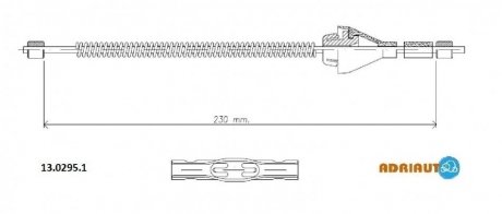 Купити Трос зупиночних гальм Ford Focus ADRIAUTO 13.0295.1 (фото1) підбір по VIN коду, ціна 175 грн.