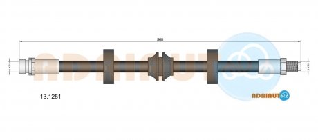 FORD Шланг гальмівний задн. диск. гальм Mondeo -96 ADRIAUTO 13.1251