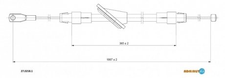 Трос зупиночних гальм Mercedes W906, Volkswagen Crafter, Mercedes Sprinter, W907, W910 ADRIAUTO 2702181