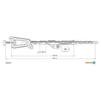 NISSAN Трос ручного тормоза прав.Almera 01- Nissan Almera ADRIAUTO 28.0214.1