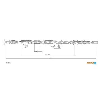 NISSAN Трос ручного тормоза Primera 99- 1642 задн. лев. Nissan Primera ADRIAUTO 28.0216.1
