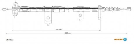 Трос тормозов. лев. NISSAN PICK UP -10 Nissan Navara ADRIAUTO 28.0253.1