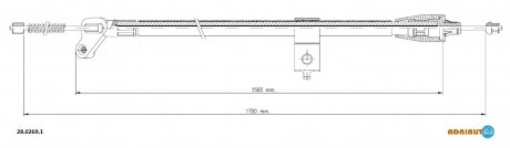 NISSAN трос ручного гальма прав. 1700/1560 мм JUKE 10- ADRIAUTO 28.0269.1