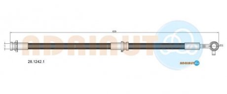 NISSAN тормозной шланг передн. лев. QASHQAI, QASHQAI +2 ADRIAUTO 28.1242.1