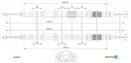 OPEL Трос ручного гальма Corsa D (5-двері.) ADRIAUTO 33.0252.1