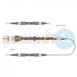 Трос зупиночних гальм Opel Astra ADRIAUTO 33.0267.1
