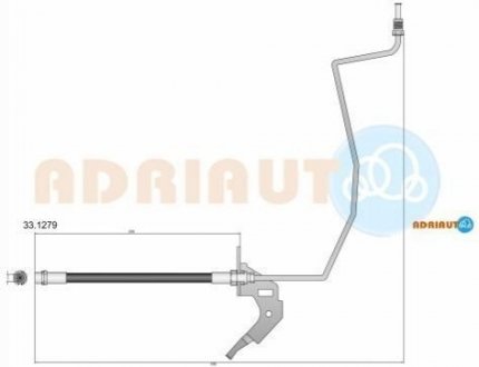 OPEL Шланг гальмівний зад. лев. Astra H (барабан)) Opel Astra, Zafira, Meriva ADRIAUTO 33.1279