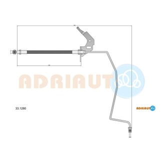 OPEL Шланг гальмівний зад. прав. Astra H (барабан)) ADRIAUTO 33.1280
