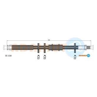 FIAT Тормозной шланг передний (короткий) Ducato 94- ADRIAUTO 35.1238