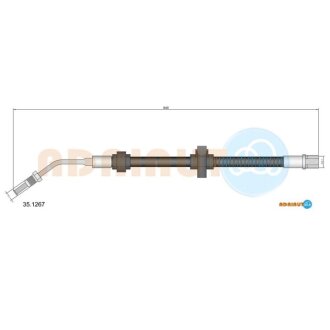 PEUGEOT Шланг гальмівний зад. прав. 407, Citroen C5 Peugeot 508, Citroen C5, Peugeot 407, Citroen C6 ADRIAUTO 35.1267