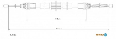 RENAULT Трос ручного тормоза задн. прав. CLIO III, MODUS / GRAND MODUS Renault Clio ADRIAUTO 41.0209.2