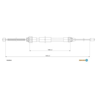 RENAULT Трос ручного тормоза задн. прав. (бараб.) Clio 98- ADRIAUTO 41.0216.1