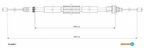 RENAULT Трос ручного тормоза Clio 05- прав. ADRIAUTO 41.0268.1